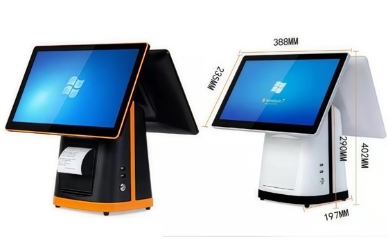 Macchina POS a doppio schermo da 15,6 pollici ad alta luminosità 300cdm2 per negozi al dettaglio e ristoranti