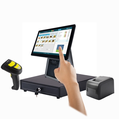 Registratore di cassa All-in-one da 15,6 pollici con touchscreen TFT LED, sistema Android con stampante e scanner per chiosco